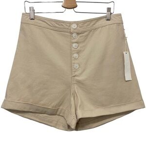EVERY Neutral Tan Button Fly High Waisted Shorts Size 14 Style# EV6020HCT